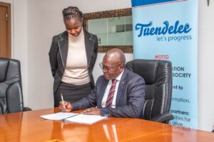 Tuendelee Team Leader & Director sign MoU with Strathmore Uni Foundation
